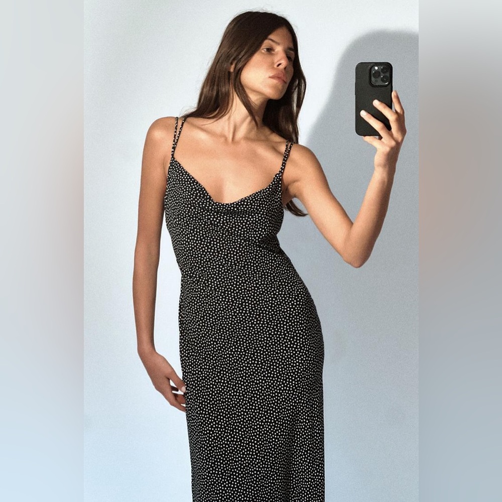 Zara Polka Dot Midi Dress